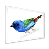 DesignArt 'Forbes Finch Bird on Brance' Традиционална врамена уметничка печатење