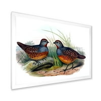 DesignArt 'Антички птици во дивината VII' Традиционална врамена уметничка печатење
