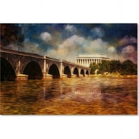 Меморијалниот мост на Арлингтон и Меморијалот на Линколн Канвас уметност од Лоис Брајан
