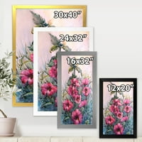 DesignArt 'Цвеќиња на хибискус во дивината традиционална врамена уметничка печатење