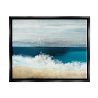Tuphell Industries Beach Waves паѓаат пена Панорамски океан поглед на сликарство etет црно лебдечки врамен платно печатење wallидна