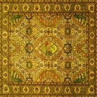 Ахгли Компанија Внатрешен Правоаголник Персиски Жолт Традиционален Простор Килими, 4'6'