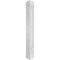 Ekena Millwork 10 W 9'H Craftsman Classic Square Non-Tapered Calico Fretwork Column W Стандарден капитал и стандардна база