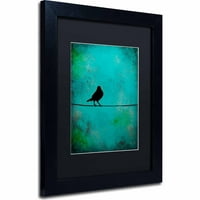 Трговска марка ликовна уметност Внимание на птиците Канвас уметност од Никол Дитц, црна мат, црна рамка, архивска хартија