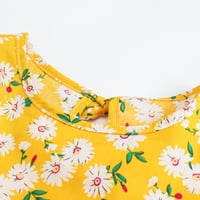 Бебешка облека за девојчиња Девојки Пролет И Aut Секојдневен Цветен Фустан Со Кружен Врат Со Долги ракави ЧМОРА