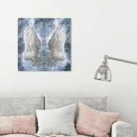Пистата авенија мода и глам wallидни уметности Платно ги отпечати крилјата на моите сребрени крилја - сина, сива боја