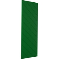 Ekena Millwork 12 W 43 H True Fit PVC Diagonal Slat модерен стил фиксирани ролетни за монтирање, виридијански зеленило