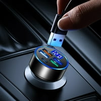Адаптер За Полнач за автомобил Порти USB + Порти Pd Полнач За Автомобил Брз Полнач За Автомобил Со LED Дисплеј