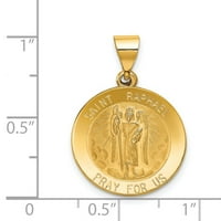 Шупливи Свети Рафаел Молете Се За Нас Зборови На Круг Медал Приврзок Во Вистински 14к Жолто Злато
