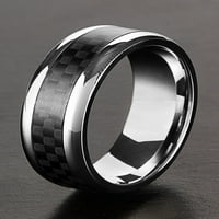 Крајбрежен накит од не'рѓосувачки челик јаглеродни влакна заболени удобност вклопувачки прстен