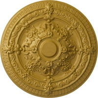 Ekena Millwork 26 OD 3 P Медалјон на таванот на Винсент, рачно насликано иридисен злато