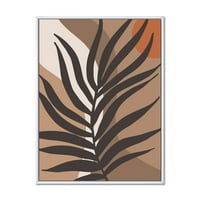 Дизајнирани 'форми и тропски лисја силуети II' модерни врамени платно wallидни уметности