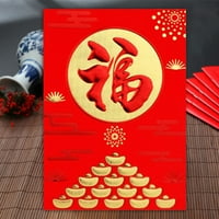 Црвени Пликови Со Благослов Зборови Нова Година Зајак Зодијак Среќа Пари Џебови За Домаќинство