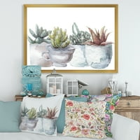 DesignArt 'Succulent and Cactus House Plants IV' Farmhouse Dramed Art Print